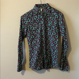 Cinch Teal and Burgundy Paisley Western Shirt